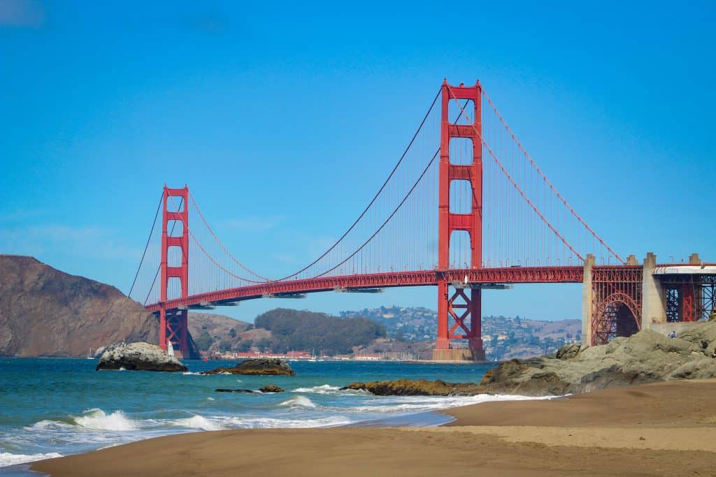 American in Pictures- famous US national monuments - Golden Gate Bridge View